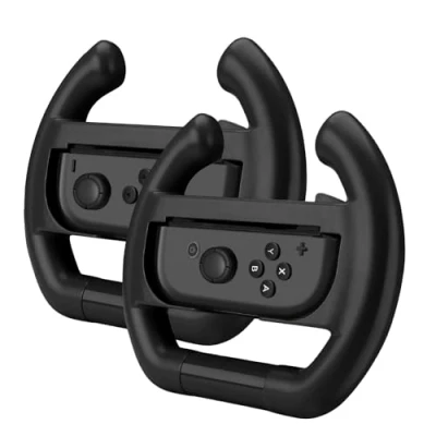 Image de TNP volant pour Manette Joy Con (Lot de 2) d&#039;accessoire contrôleur course Nintendo Switch (Noir)