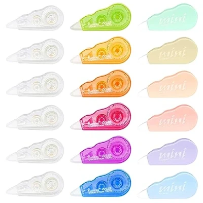 Image de Hengxinchen Lot de 18 Souris Correcteur Blanc 4 m x 5 mm Blanco Extensible Mini Bureau l&#039;étudiant Professeur d&#039;école