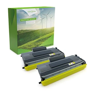 Image de Green2Print Toner Set, 2 Cartouches 2X 2600 Pages remplace Brother TN 2120 pour DCP7030, DCP7040, DCP7045N, HL2140, HL2150N, HL2170W, MFC7320, MFC7440N, MFC7840W