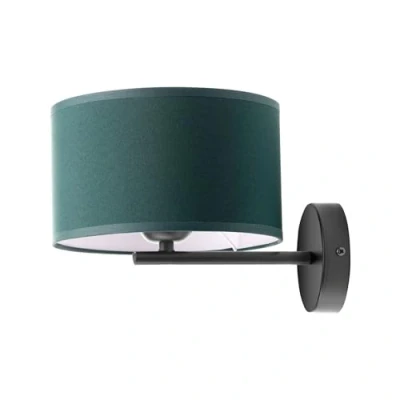 Image de Miratic Applique Murale avec Source Lumineuse Remplaçable Luminaire Intérieur pour Ampoule à Culot E27 max. 60W (Ampoule Non Incluse) Abat Jour en Tissu (bouteille verte)