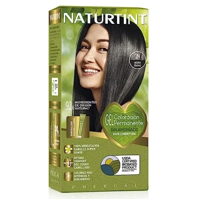 Image de Naturtint Biobased 1N. EBONY BLACK Permanent Color 100% Coverage White Hair Natural and Long Lasting Dye Without Ammonia, Parabens, or Silicone