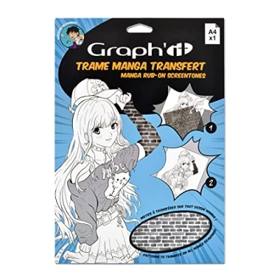 Image de GRAPH’IT Trame à transférer pour le dessin et illustration Manga décalcomanie par transfert sec format A4 motif Briques