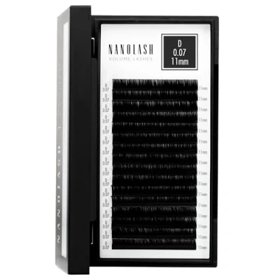 Image de extensions de cils Nanolash faux pour extension professionnelle, volume (0.07 D, 11mm)