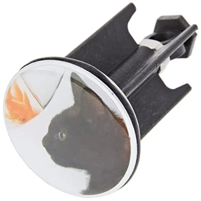 Image de WENKO Bouchon d&#039;évier Pluggy Cat de lavabo, pour Tous Les écoulements Courants dans Le Commerce Multicolore