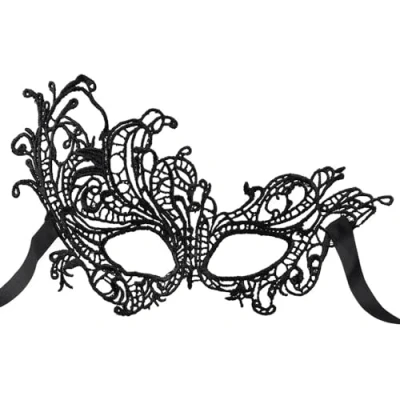 Image de Boland 00249 Masque pour les yeux en dentelle Taille unique Noir Avec ruban tissu Mascarade Déguisement Venise Accessoire Carnaval Fête à thème Halloween