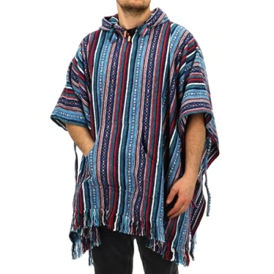 Image de LOUDelephant Coton Brossé Poncho à Capuche Violet Ciel, One Size