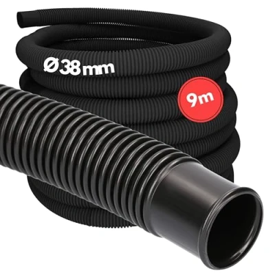 Image de 9 mètres Amapool basic Tuyau de piscine 38mm, noir I 38 mm pour pompe Made in Germany Résistant au chlore Indéformable passage