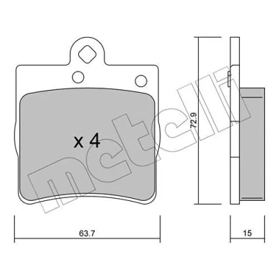 Image de Kit de plaquettes frein, frein à disque METELLI 22 0343 0