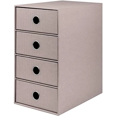 Image de Rössler Papier 1524452494 S.O.H.O. Boîte à 4 tiroirs pour DIN A5, avec trou de poignée, Taupe, 250 x 175 320 mm, 1 pièce