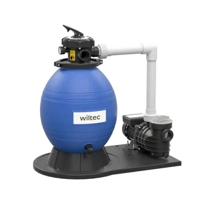 Image de WilTec Filtre à Sable 550W 38L Cuve de Filtration Pompe Auto amorçante 18000L/h Piscine Hors Sol