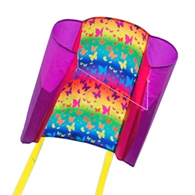 Image de CIM Cerf Volant monofil Beach Kite Butterfly pour Enfants à partir de 6 Ans Dimensions : 74x47cm INCL. Ligne 80m, queues Multicolores