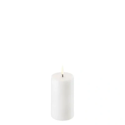Image de UYUNI Éclairage bougie LED pilier sans flamme Fausse à piles avec 3D vacillante, blanc nordique, 5,8 x 10 cm