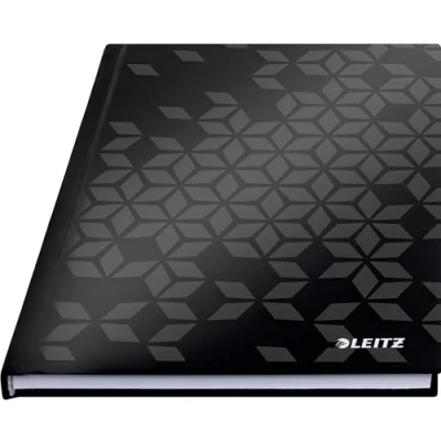 Image de Leitz, Cahier couverture carton A5 quadrillé, 160 pages 90g/m², Leitz WOW, Noir, 46281095