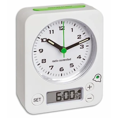 Image de TFA Dostmann 60.1511 Combo Réveil Radio de Voyage analogique (Blanc)