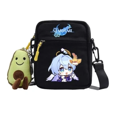 Image de Honkai Star Rail Canvas Holdall Unisex Mini Belt Bag With Adjustable Strap Himeko Dan Heng Crossbody March 7th Gepard Landau Daypack Bronya Rand Small Square