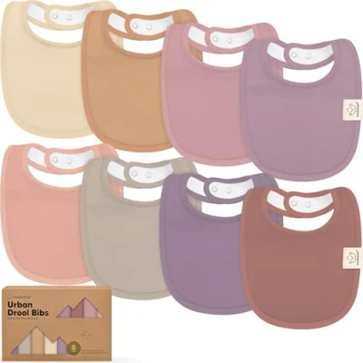 Image de KeaBabies Bavoirs Bébé Bio Pour Garçons Et Filles Bavoir De Dentition En Coton Biologique Nouveau Né Lavable Machine 0 24 Mois (Mauve)