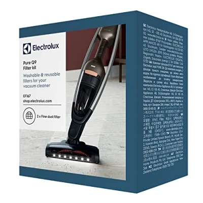 Image de Electrolux EF167 Kit de filtres pour Q9 (lot 2, 2 pré moteur lavables, puissance filtration optimale, nettoyage facile, remplacement régulier du filtre), noir