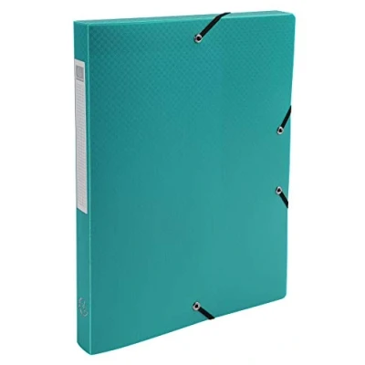 Image de Exacompta Réf. 59683E 8 boites de classement avec élastiques Opak en polypropylène dos 2,5 cm dimensions 25 x 33 pour format A4 couleur vert livrées montées
