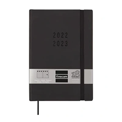 Image de Finocam Mara Agenda semainier 2022/2023 18 mois Vue verticale Juillet 2022 à décembre 2023 (18 mois) Noir