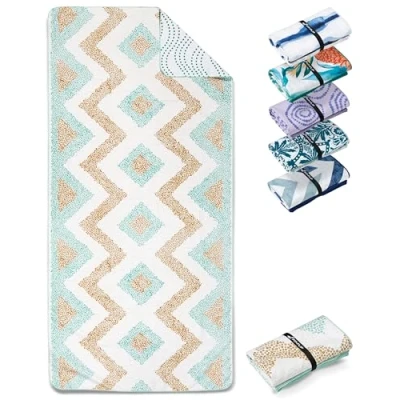 Image de Fit Flip Serviette de Plage Microfibre Fine et légère à séchage Rapide Drap XXL 100% recyclée Crocodile 200cm x 90cm
