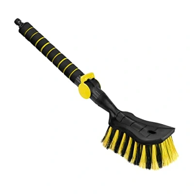 Image de ToM PaR Brosse de Lavage I à Eau avec raccordement l&#039;eau Ouverture Rapide du Robinet d&#039;eau Poils serrés Poignée Confortable Voiture Jardin Longueur: 54 cm Jaune