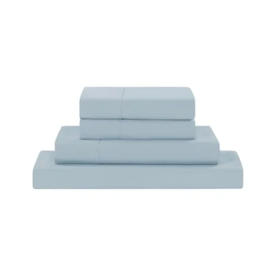 Image de Modern Threads Parure de lit en Microfibre Douce Draps Luxueux Comprend Un Drap Plat, Housse avec Poches Profondes et des taies d&#039;oreiller Bleu Brume pour Grand