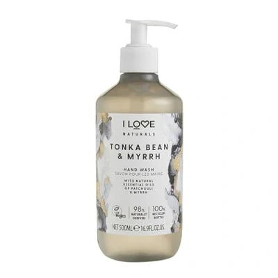 Image de I Love Naturals Tonka Bean &amp; Myrrh Hand Wash, Natural Oils Of Patchouli Myrrh, Gently Removes Impurities, Refreshing Cleansing Formula, 100% Recycled Bottle Vegan Friendly 500ml
