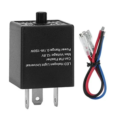 Image de 12 V 24 3 broches réglable relais de clignotant électronique led fixe pour rapide Hyper Flash danger avertir moto automobile centrale moto+cent
