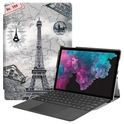 Image de Housse etui pochette avec coque intérieure rigide pour Microsoft Surface Pro 4 5 6 7 7+ (12,3 pouces) TOUR EIFFEL