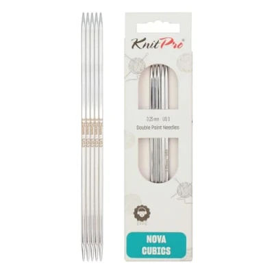 Image de KnitPro Aiguilles à double pointe Nova Cubics Épingles tricoter extrémité 12,5 cm x 3,25 mm, lot de 5