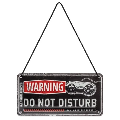Image de Nostalgic Art Plaque à Suspendre, Gaming in Progress Idée de Cadeau pour Gamers, en métal, Design Retro la décoration, 10 x 20 cm