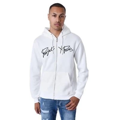 Image de Project X Paris Veste a capuche zippé à broderie Origin Blanc M