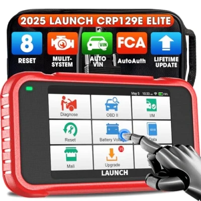 Image de Launch CRP129E V2.0 Elite Valise Diagnostic Auto ABS/SRS/TCM/Moteur 4 systèmes 12 Réinitialisation Huile/EPB/SAS/ABS/TPMS/BMS/AFS/DPF/Ad Blue/injecteurs/AFS Réinitialisatio Calibration A/F VIN