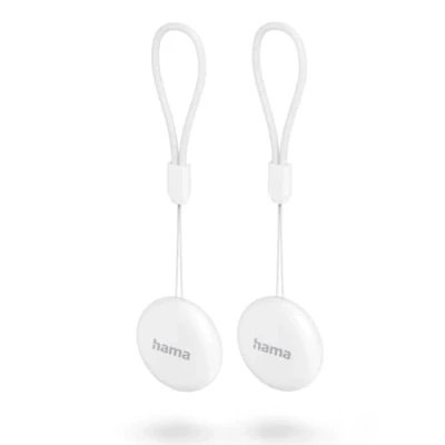 Image de Hama Localisateur de clés Find My Device (2 unités, pour Android, App, Bluetooth, chercheur clés, Key Finder) Blanc