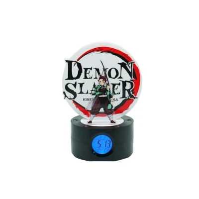 Image de TEKNOFUN Tanjiro Réveil Lumineux, 811755, Noir, Rouge,Blanc, Vert, Unique