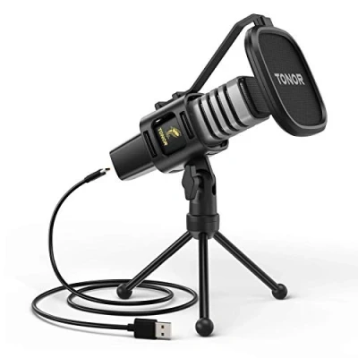 Image de TONOR Micro PC, USB Microphone Condensateur Professionnel pour Gaming Streaming Podcast Studio Enregistrement Singing Youtube Gamer Chant Stream Voix Off, Ordinateur de Bureau et Laptop TC30