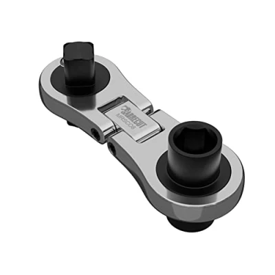Image de SabreCut 1 x MRSC08 Dual Drive Flex Plus petit mini micro cliquet 6,3 mm HEX 1/4&quot; carré entraînement en acier inoxydable professionnel 72 dents petite clé à manuelle