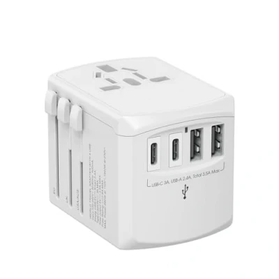 Image de Tripper ADAPTATOR Chargeur de Voyage Adaptateur Universel Xoopar Blanc + 150 Pays Tout en Un avec 2 USB Type A et C 110/230V