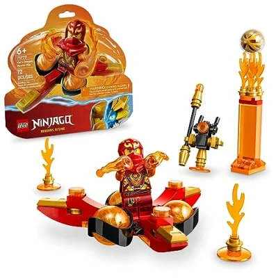 Image de LEGO NINJAGO Kai&#039;s Dragon Power Spinjitzu Flip 71777 Kit de construction avec figurine Kai ; cadeau pour garçons 6 ans, filles et fans Ninja qui aiment les figurines d&#039;action à construire
