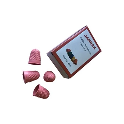 Image de Lot de 12 Rouge N 00 en caoutchouc doigtiers Extra Petite Dé à Coudre doigt Cônes