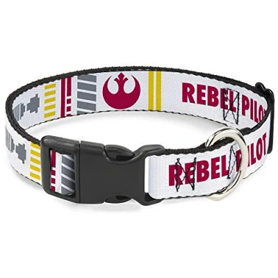 Image de Buckle Down Collier pour Chien avec Clip en Plastique Star Wars Rebel Alliance Insignia X Wing Fighter 15,2 à 22,9 cm de Large, Multicolore (DC BKSR WSW120 0.5 S)