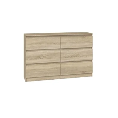 Image de CDF Commode Malwa M6 120 Couleur : Chêne Sonoma Armoire pour Documents, Petits Objets Idéal Salon, Chambre à Coucher, d&#039;enfant, et Bureau 6 tiroirs spacieux