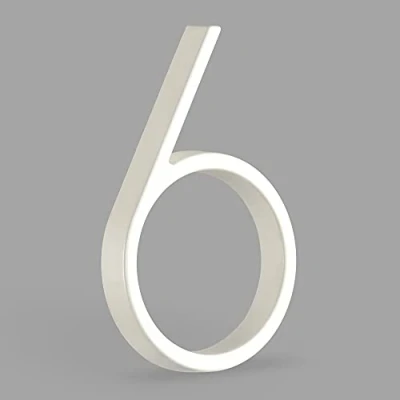 Image de HASWARE Panneau De NuméRo Maison Flottant: 5 Pouce (12cm) Signalisation Porte Moderne Frappant Pour Les Chiffres D&#039;Adresse Rue (6, Blanc)