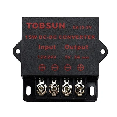 Image de SUPERNIGHT Transformateur 12V DC Power Supply Transformer Step Down Voltage Reducer 24V vers 5V 3A 15W Buck Converter Adjustable pour LED displays, Automotive, Electricity ect.