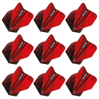 Image de RED DRAGON Lot de 3 ailettes fléchettes standard double face Yin Yang noir et rouge (9 au total)