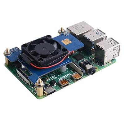 Image de GeeekPi Raspberry Pi 4 PoE Hat Support IEEE 802.3af ou 802.3at Standard, avec Ventilateur de Refroidissement 30x30x7mm pour modèle B / 3B + Plus