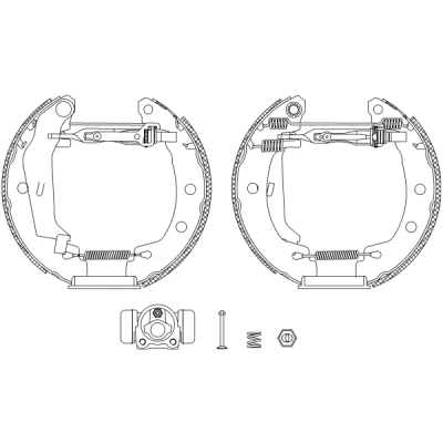 Image de TEXTAR Shoe Kit Pro 84049500 de freins, freins à tambours avec cylindre roue, élément d&#039;ajustage RENAULT: MEGANE 1, 1 Coach