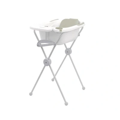 Image de Olmitos Support de baignoire pliable en matériau léger et résistant Convient pour les bacs bébé Avec patins caoutchouc protéger le sol