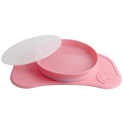 Image de Twistshake Ensemble de Vaisselle pour Bébé Mini Assiette Ventouse + Set Table (31x17) sevrage sans BPA d&#039;entraînement en 3 Parties 6 mois+ Rose