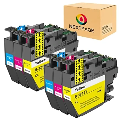 Image de Nextpage LC3213XL Cartouches d&#039;encre couleur compatibles avec Brother LC3213 LC3211 pour DCP J572DW J772DW J774DW MFC J497DW J491DW J890DW J895DW (2 cyan, 2 magenta, jaune)